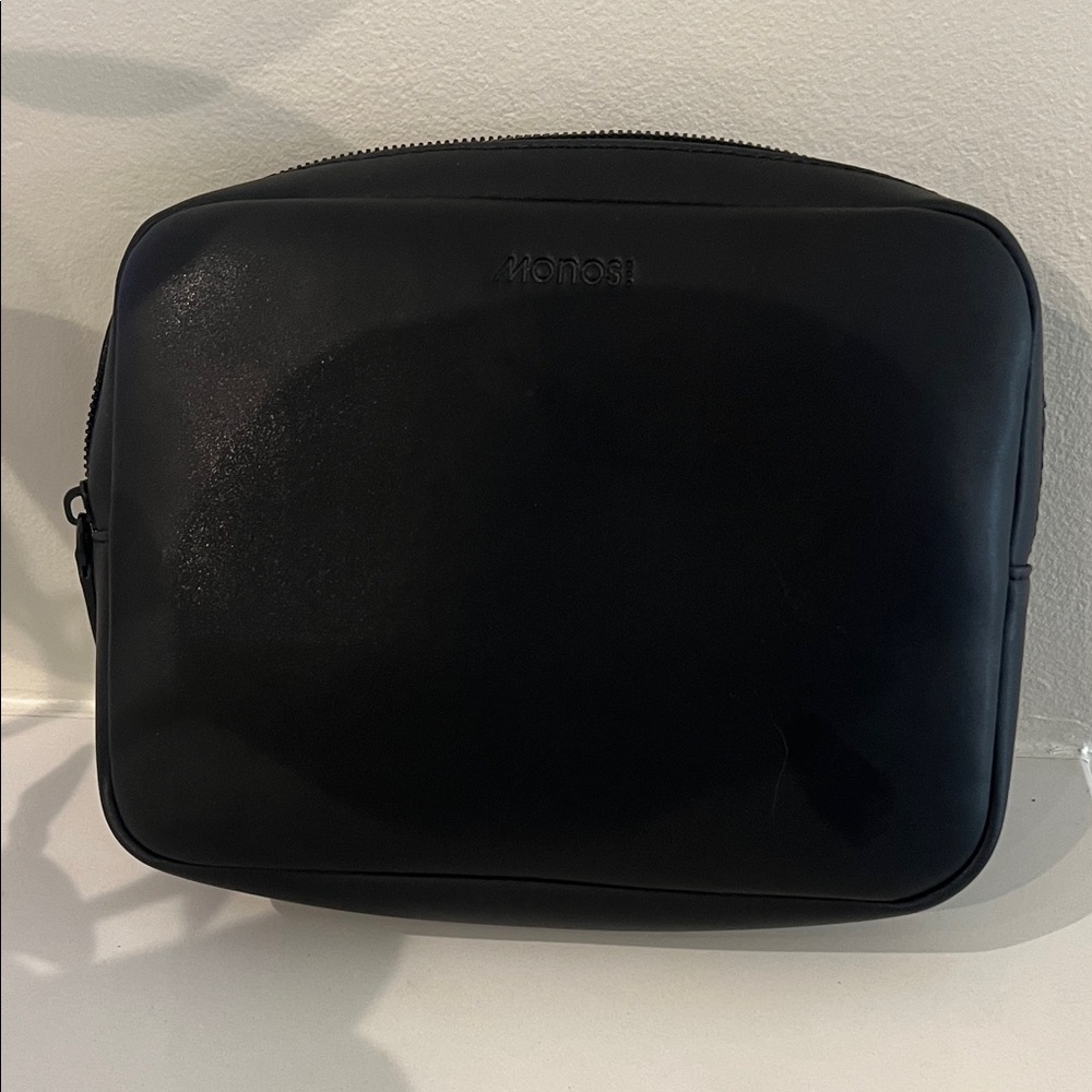 Monos black Metro attachable toiletry case accessory zipper travel bag